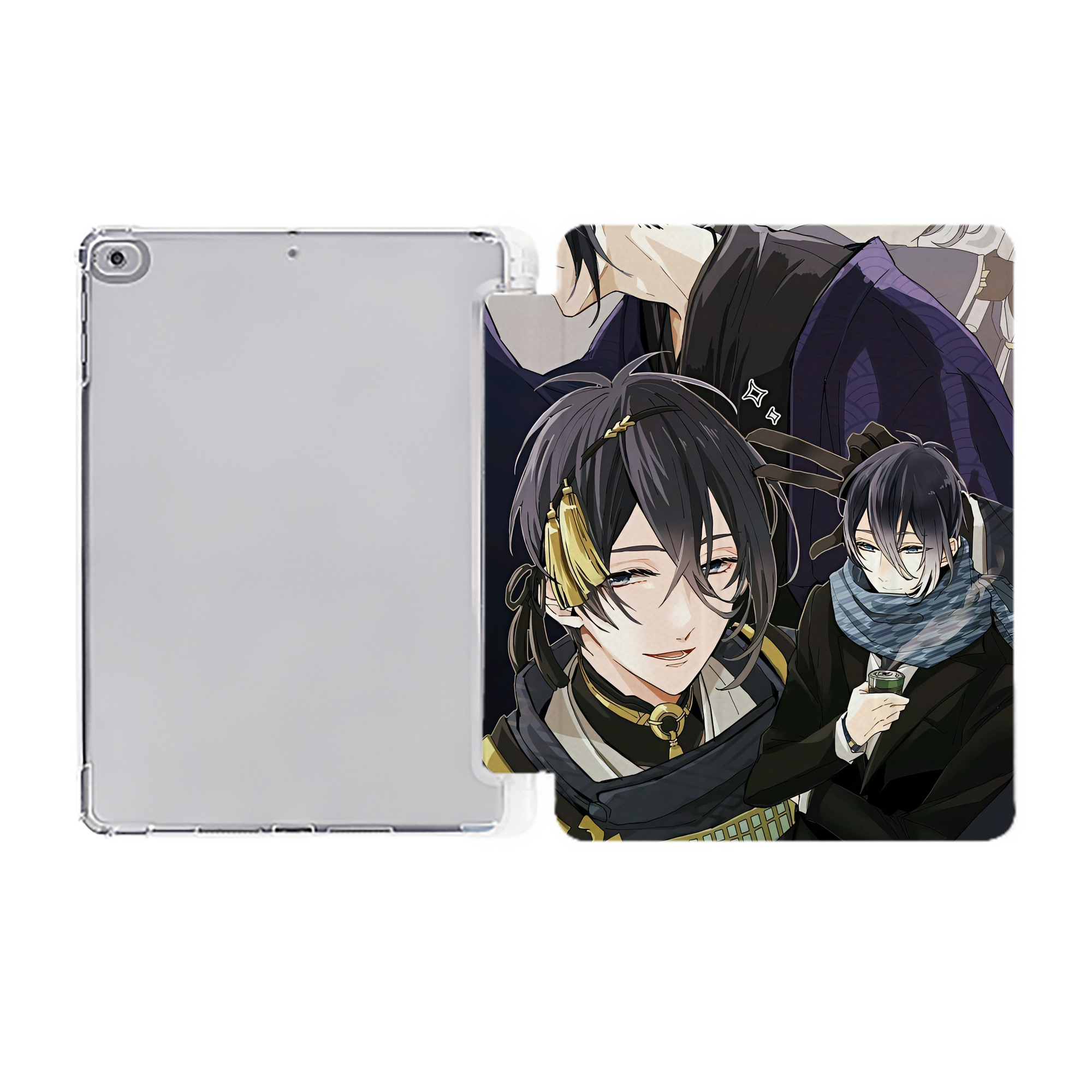 （画像用） 刀剣乱舞 Touken Ranbu IPad ケース ペン収納付き 三つ折りスタンド PUレザー×シリコン 対応機種9.5/10.5/10.9インチ